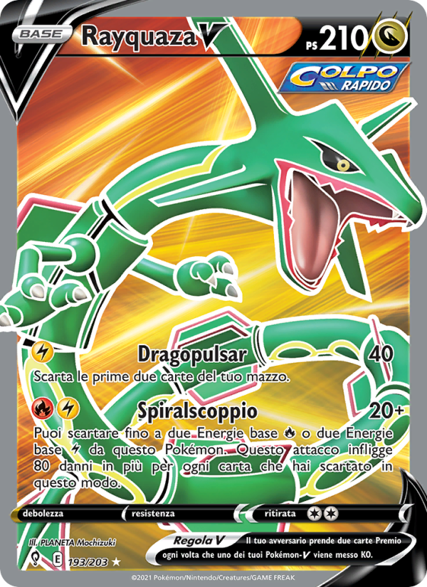 Rayquaza V 193/237 — Evoluzioni Eteree (Italian Pokémon TCG card)