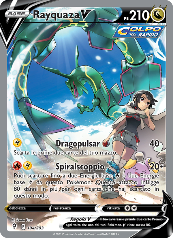 Rayquaza V 194/237 — Evoluzioni Eteree (Italian Pokémon TCG card)