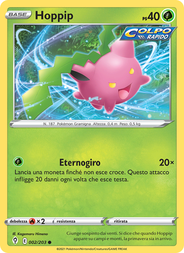 Hoppip 002/237 — Evoluzioni Eteree (Italian Pokémon TCG card)