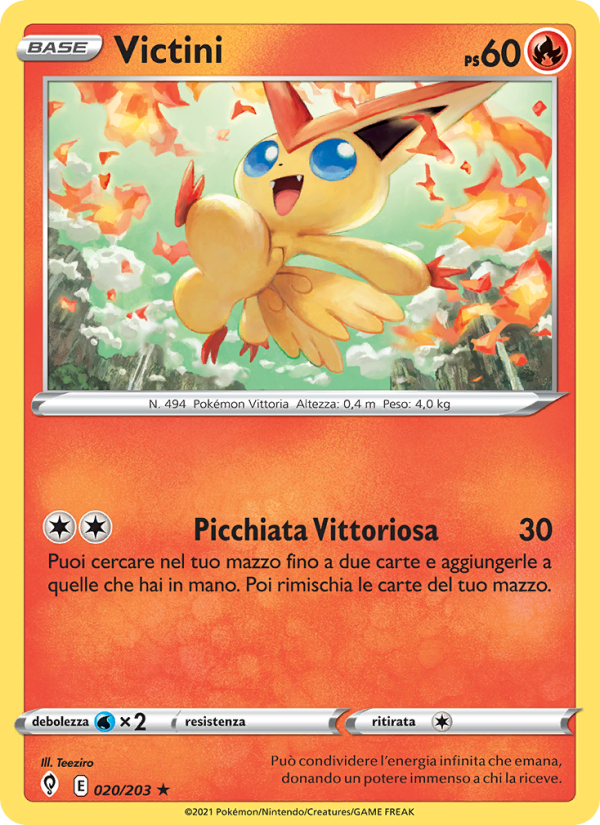 Victini 020/237 — Evoluzioni Eteree (Italian Pokémon TCG card)
