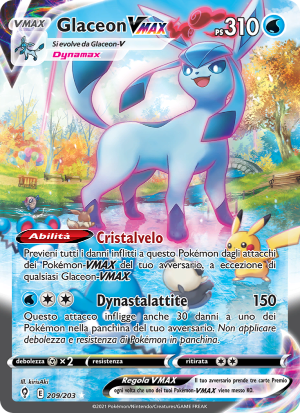 Glaceon VMAX 209/237 — Evoluzioni Eteree (Italian Pokémon TCG card)