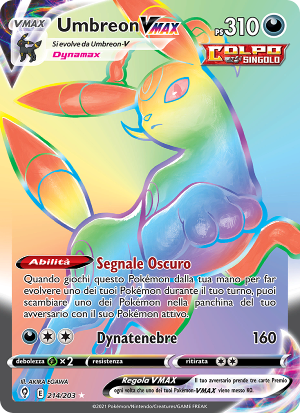 Umbreon VMAX 214/237 — Evoluzioni Eteree (Italian Pokémon TCG card)