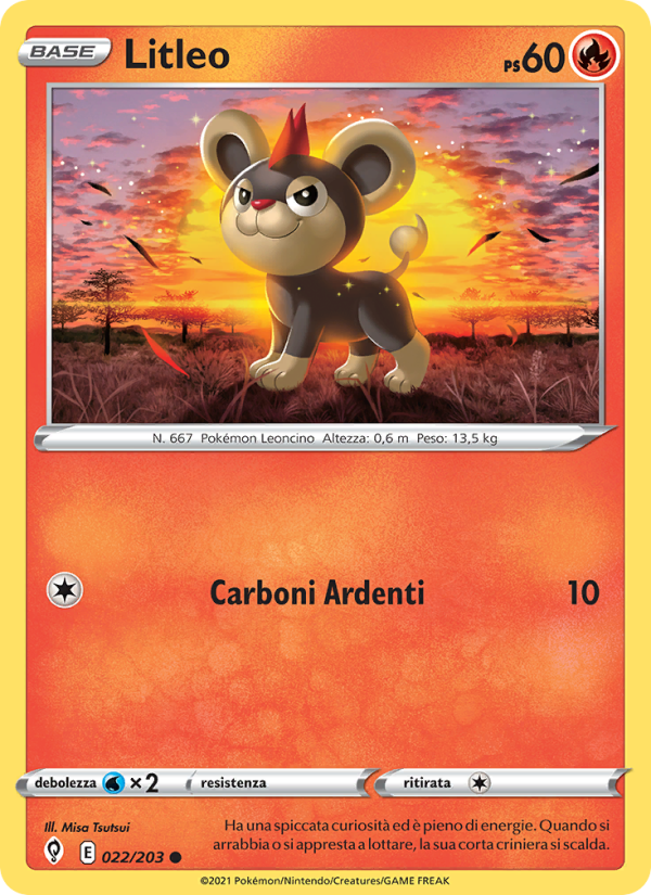 Litleo 022/237 — Evoluzioni Eteree (Italian Pokémon TCG card)