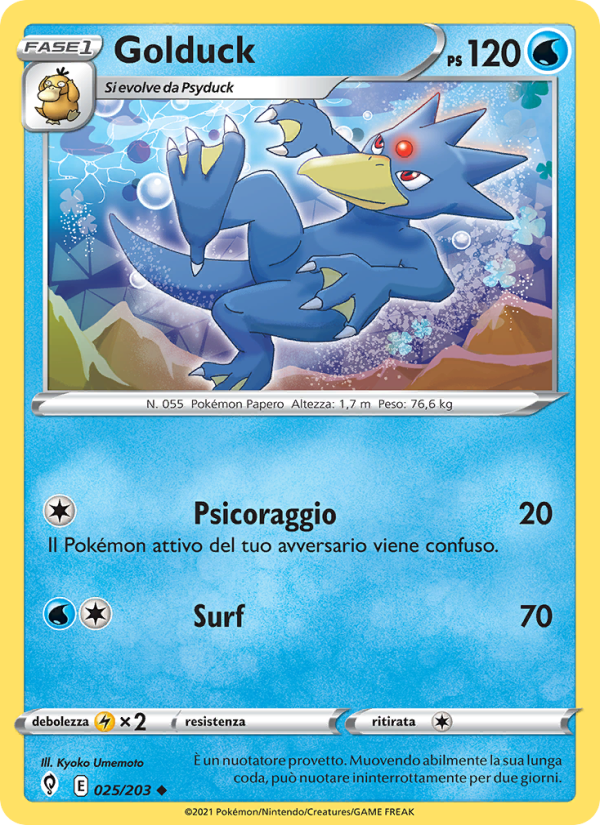 Golduck 025/237 — Evoluzioni Eteree (Italian Pokémon TCG card)