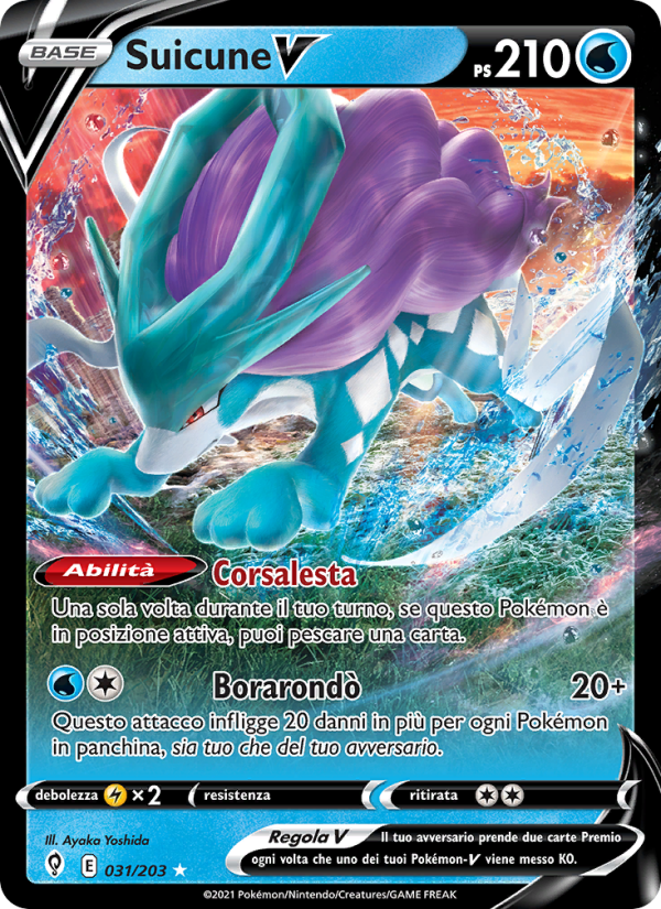 Suicune V 031/237 — Evoluzioni Eteree (Italian Pokémon TCG card)