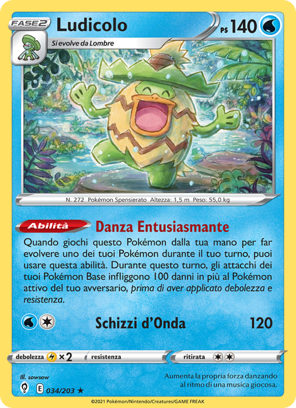 Ludicolo 034/237 — Evoluzioni Eteree (Italian Pokémon TCG card)