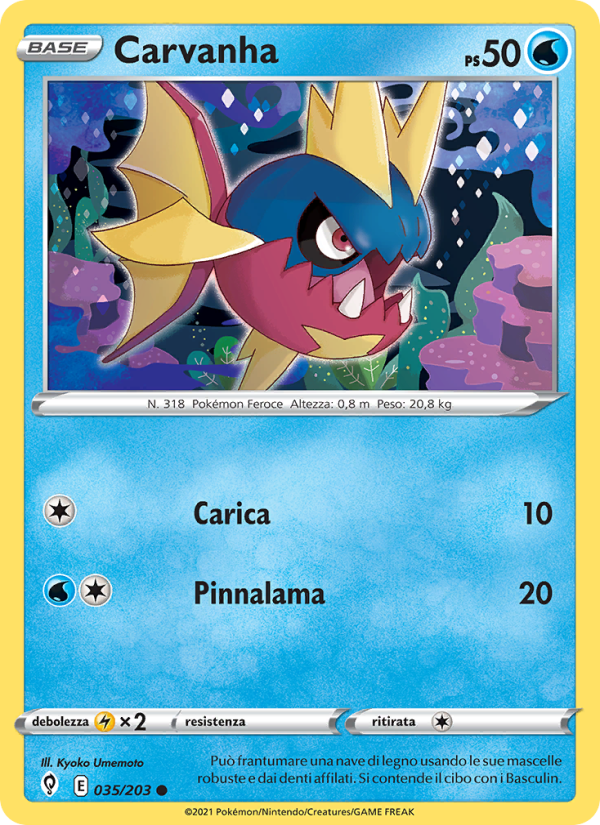 Carvanha 035/237 — Evoluzioni Eteree (Italian Pokémon TCG card)