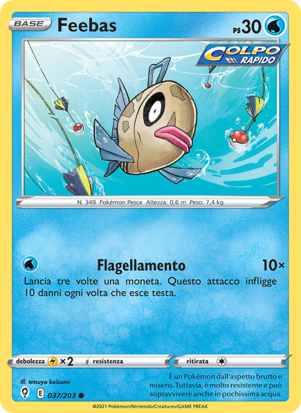 Feebas 037/237 — Evoluzioni Eteree (Italian Pokémon TCG card)
