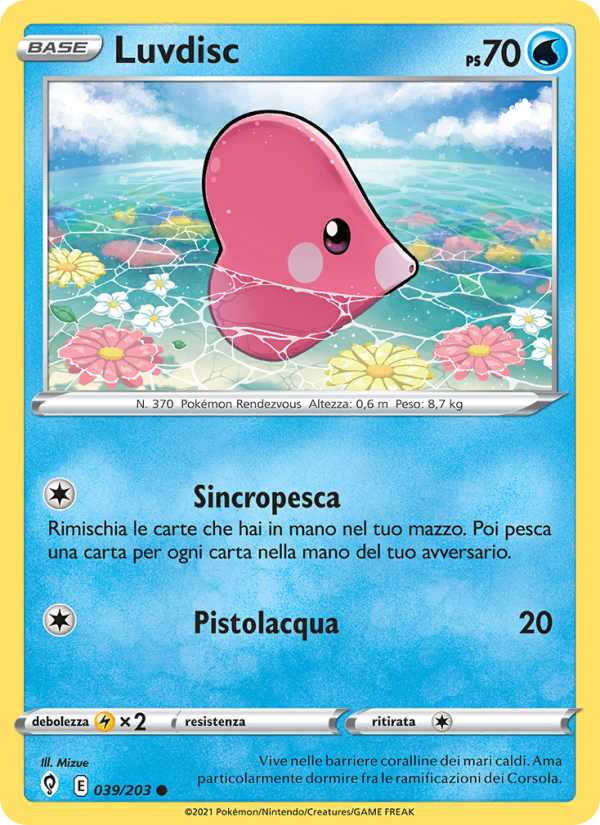 Luvdisc 039/237 — Evoluzioni Eteree (Italian Pokémon TCG card)