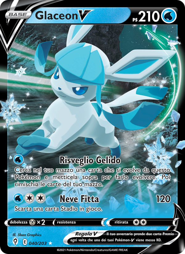 Glaceon V 040/237 — Evoluzioni Eteree (Italian Pokémon TCG card)