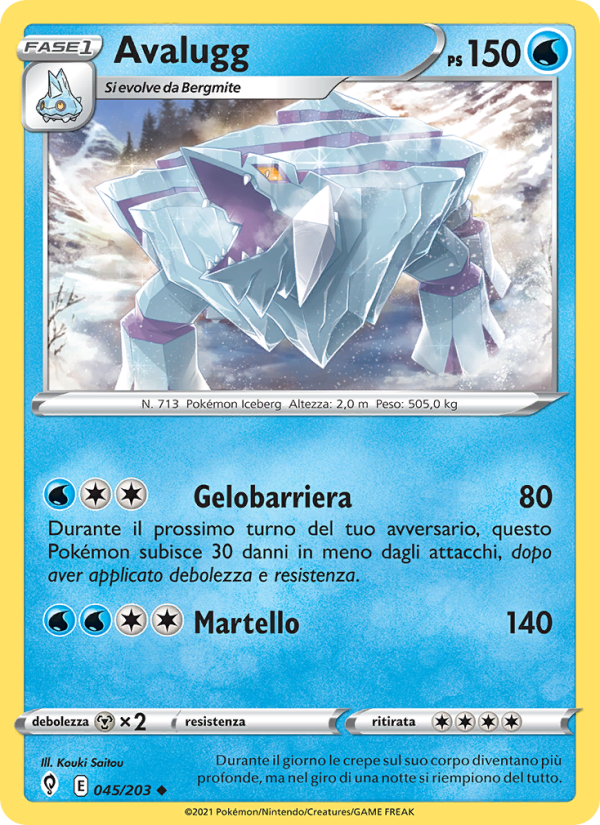 Avalugg 045/237 — Evoluzioni Eteree (Italian Pokémon TCG card)