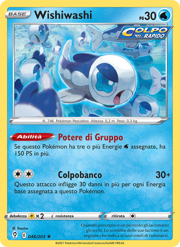 Wishiwashi 046/237 — Evoluzioni Eteree (Italian Pokémon TCG card)