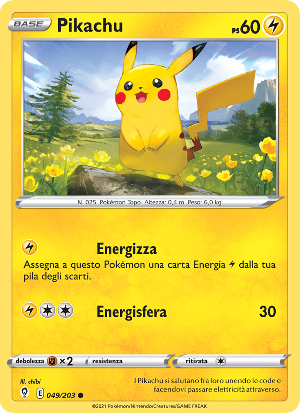 Pikachu 049/237 — Evoluzioni Eteree (Italian Pokémon TCG card)