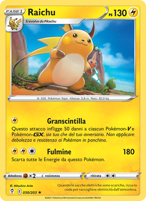 Raichu 050/237 — Evoluzioni Eteree (Italian Pokémon TCG card)