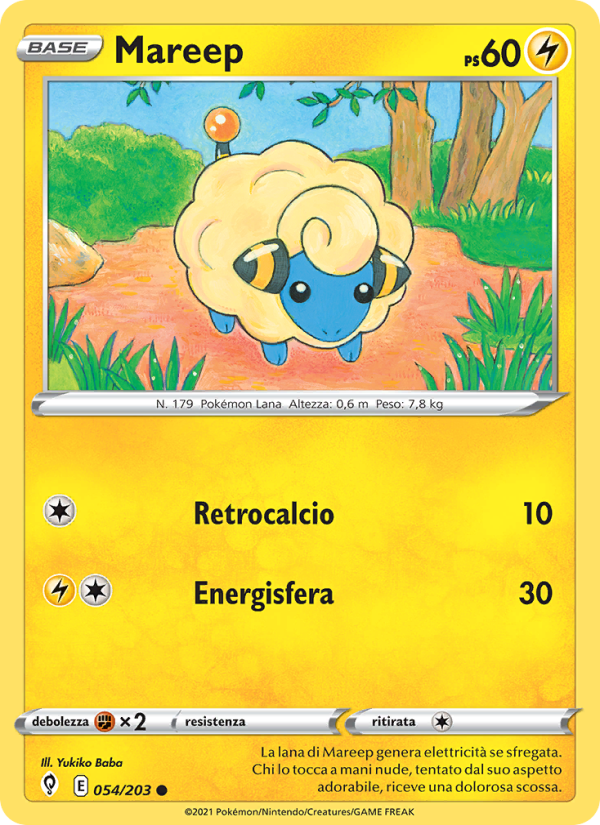 Mareep 054/237 — Evoluzioni Eteree (Italian Pokémon TCG card)