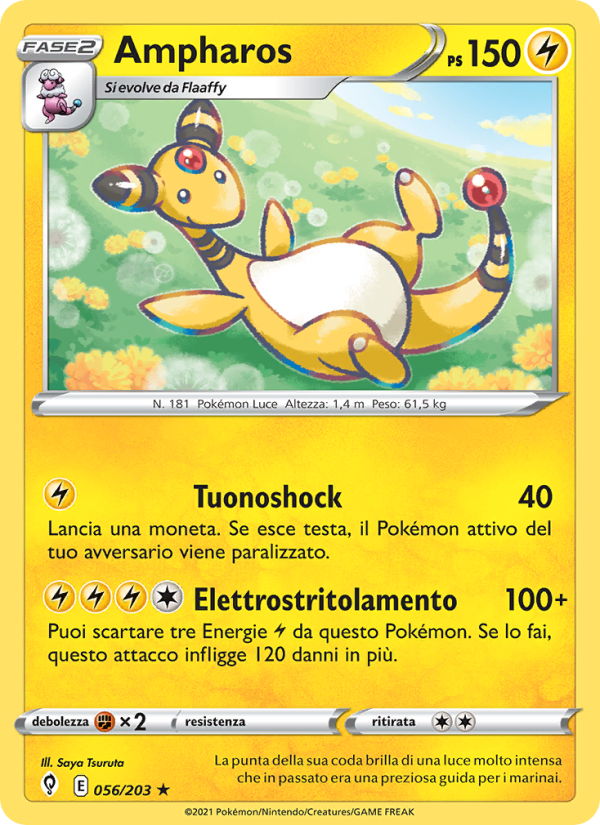 Ampharos 056/237 — Evoluzioni Eteree (Italian Pokémon TCG card)