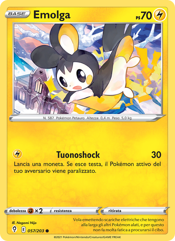 Emolga 057/237 — Evoluzioni Eteree (Italian Pokémon TCG card)