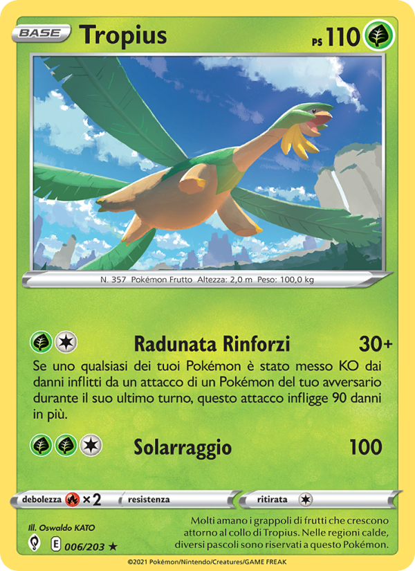Tropius 006/237 — Evoluzioni Eteree (Italian Pokémon TCG card)