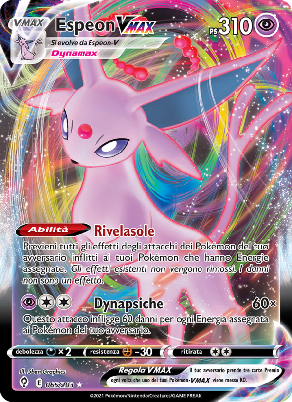 Espeon VMAX 065/237 — Evoluzioni Eteree (Italian Pokémon TCG card)