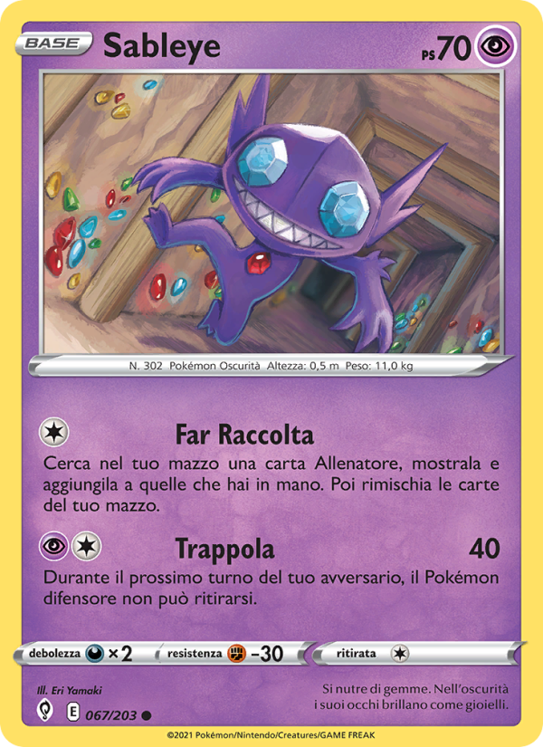 Sableye 067/237 — Evoluzioni Eteree (Italian Pokémon TCG card)