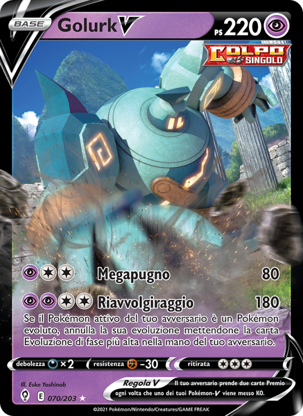 Golurk V 070/237 — Evoluzioni Eteree (Italian Pokémon TCG card)