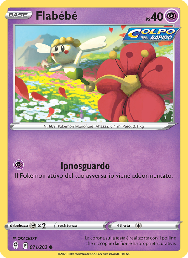 Flabébé 071/237 — Evoluzioni Eteree (Italian Pokémon TCG card)