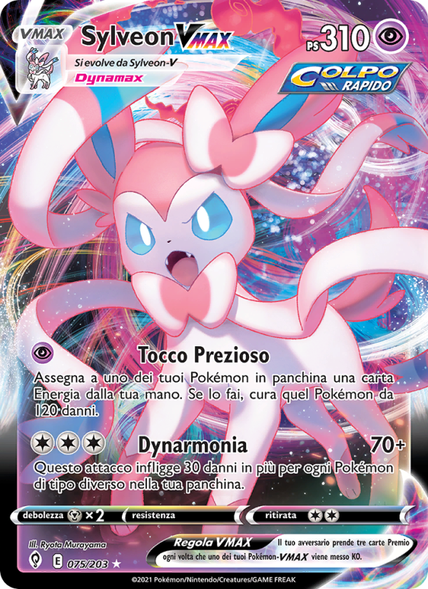 Sylveon VMAX 075/237 — Evoluzioni Eteree (Italian Pokémon TCG card)
