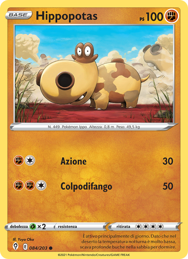 Hippopotas 084/237 — Evoluzioni Eteree (Italian Pokémon TCG card)