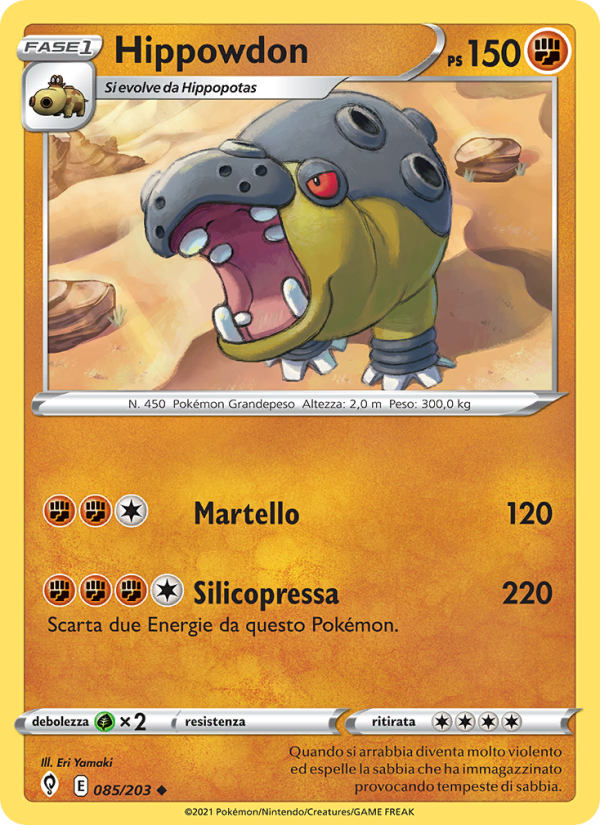 Hippowdon 085/237 — Evoluzioni Eteree (Italian Pokémon TCG card)