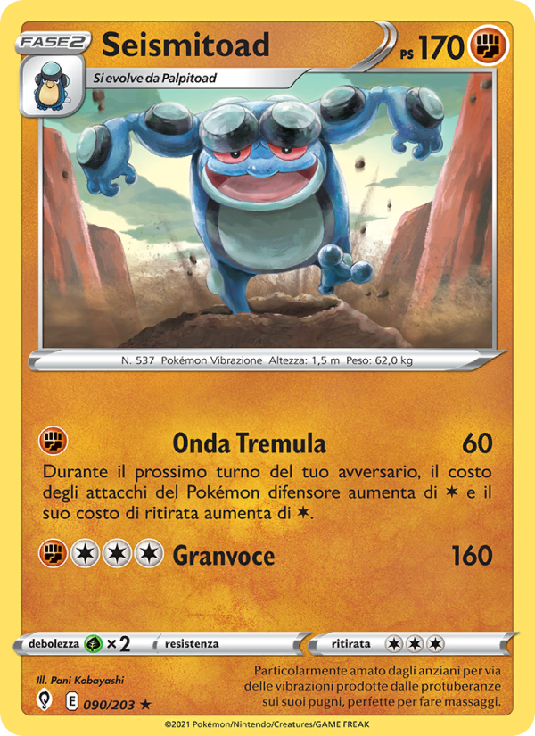 Seismitoad 090/237 — Evoluzioni Eteree (Italian Pokémon TCG card)