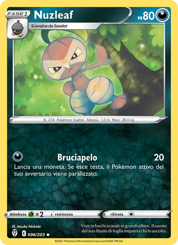 Nuzleaf 096/237 — Evoluzioni Eteree (Italian Pokémon TCG card)