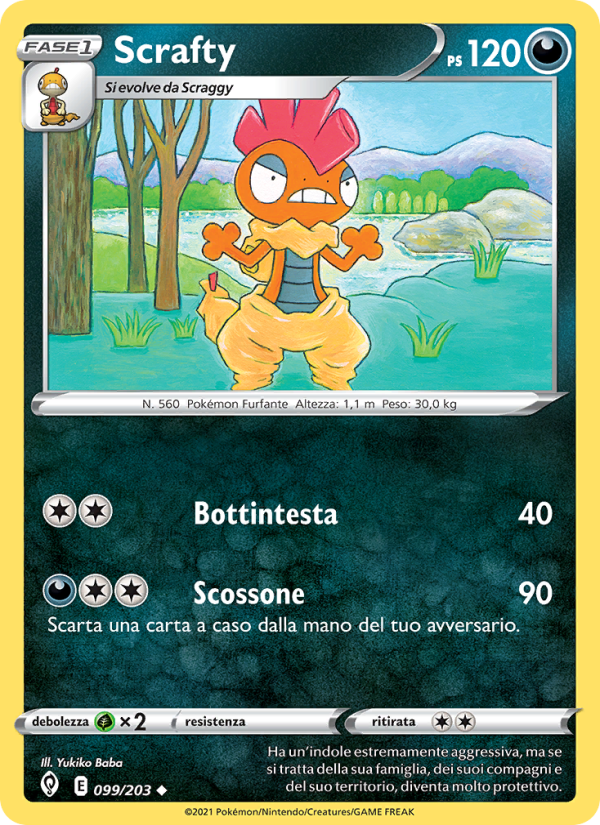 Scrafty 099/237 — Evoluzioni Eteree (Italian Pokémon TCG card)