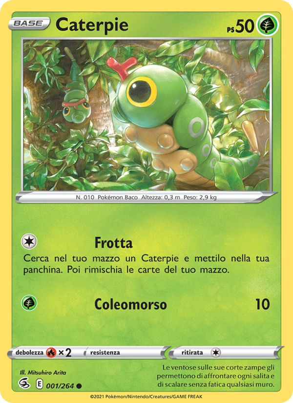 Caterpie 001/284 — Colpo Fusione (Italian Pokémon TCG card)