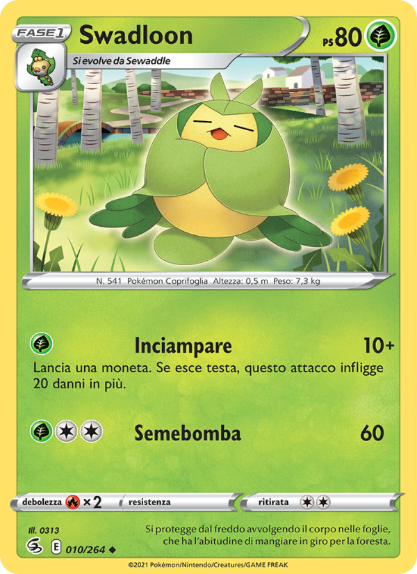 Swadloon 010/284 — Colpo Fusione (Italian Pokémon TCG card)