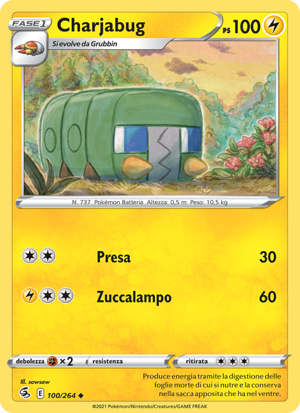 Charjabug 100/284 — Colpo Fusione (Italian Pokémon TCG card)