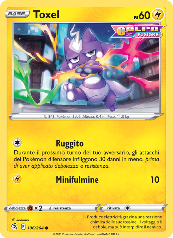 Toxel 106/284 — Colpo Fusione (Italian Pokémon TCG card)