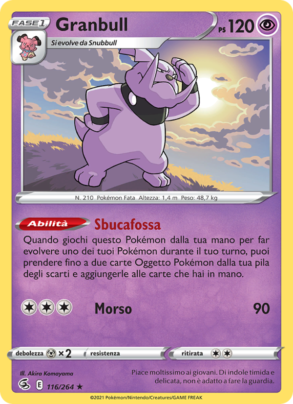 Granbull 116/284 — Colpo Fusione (Italian Pokémon TCG card)