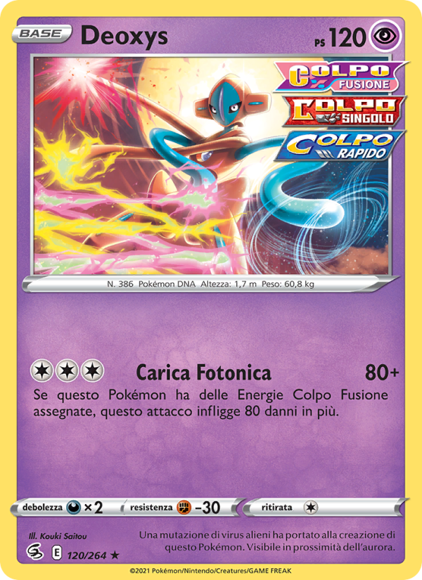 Deoxys 120/284 — Colpo Fusione (Italian Pokémon TCG card)