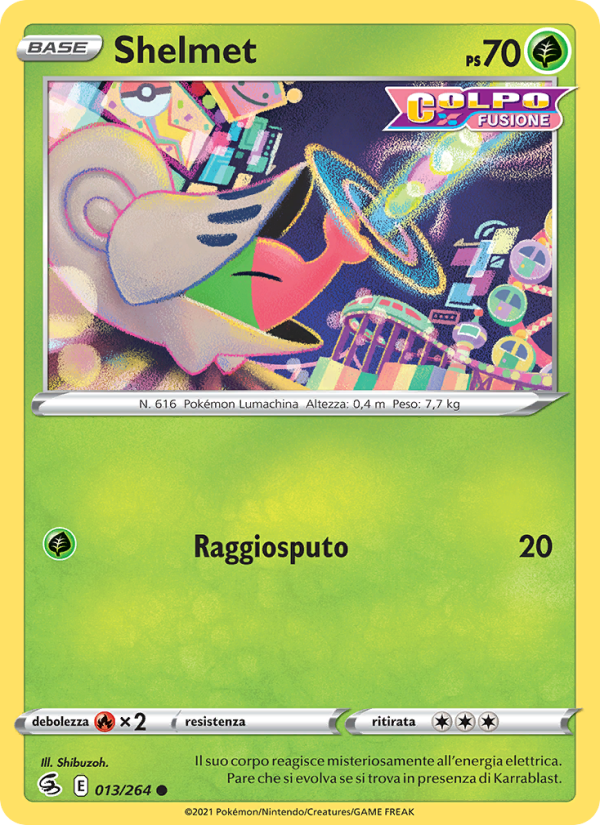Shelmet 013/284 — Colpo Fusione (Italian Pokémon TCG card)