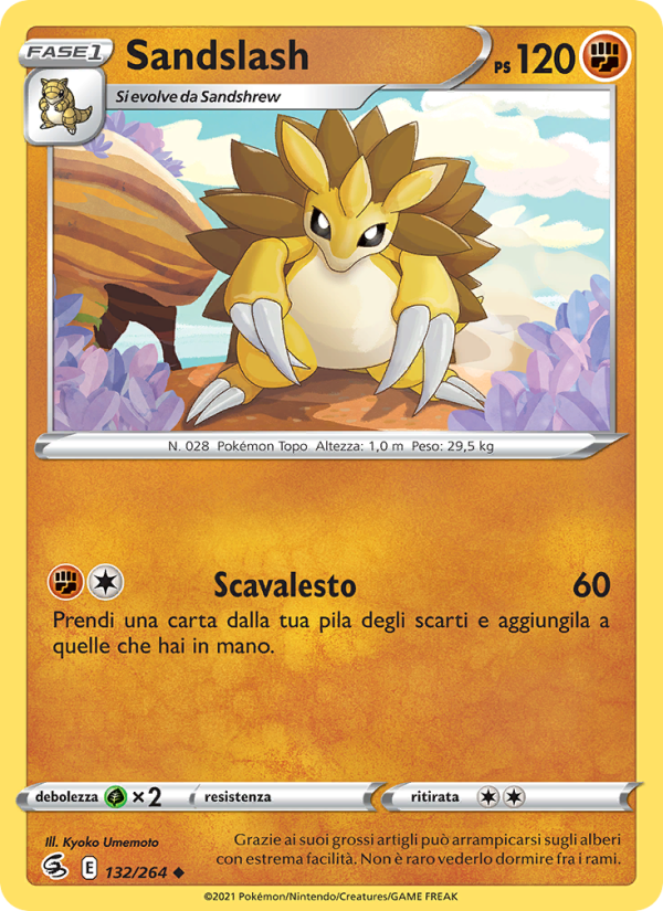 Sandslash 132/284 — Colpo Fusione (Italian Pokémon TCG card)