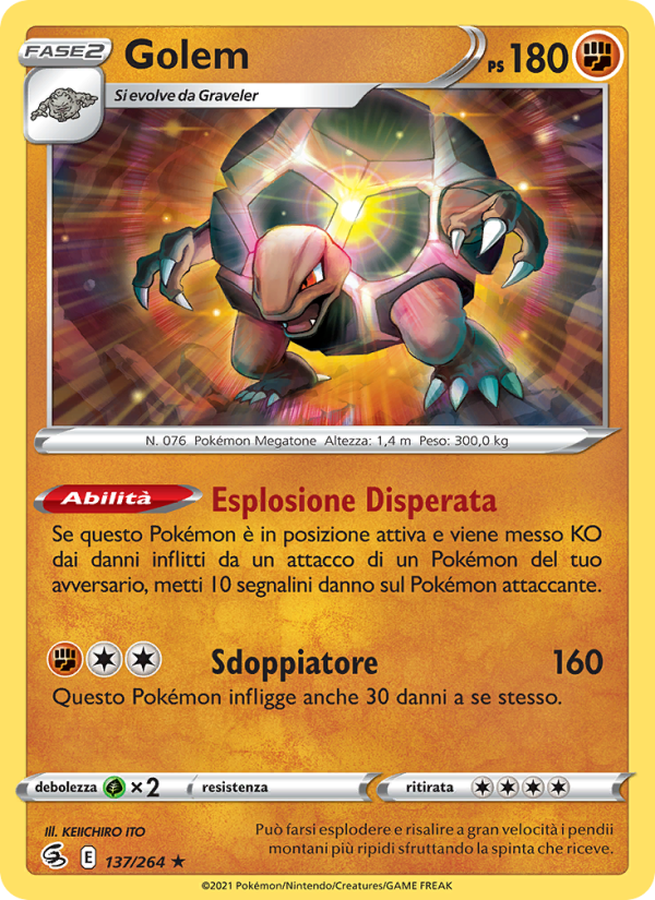 Golem 137/284 — Colpo Fusione (Italian Pokémon TCG card)
