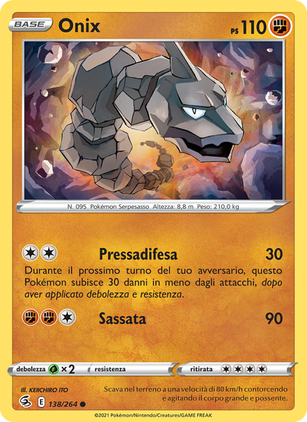 Onix 138/284 — Colpo Fusione (Italian Pokémon TCG card)