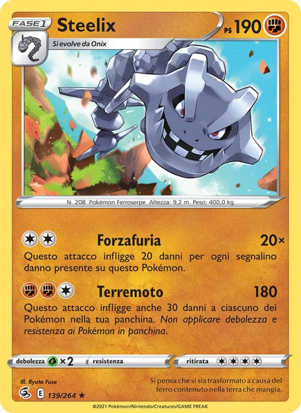 Steelix 139/284 — Colpo Fusione (Italian Pokémon TCG card)