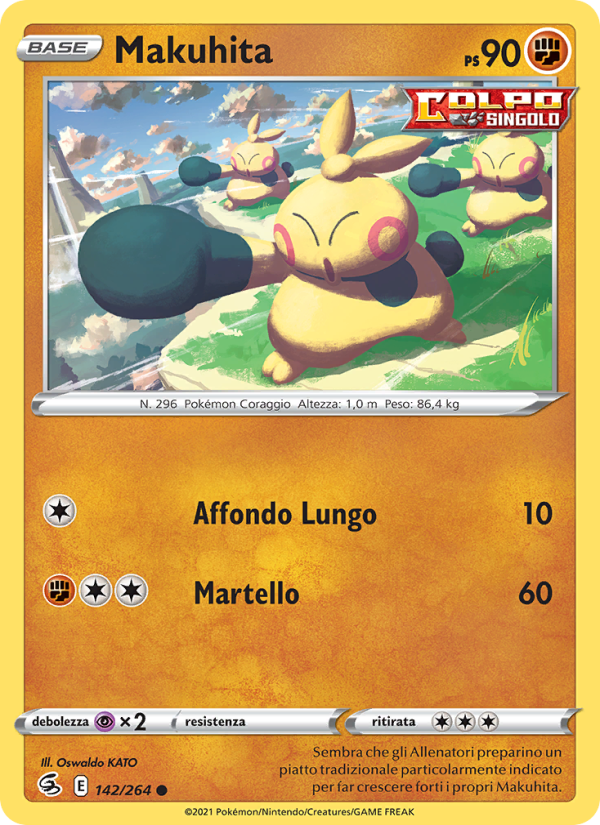 Makuhita 142/284 — Colpo Fusione (Italian Pokémon TCG card)