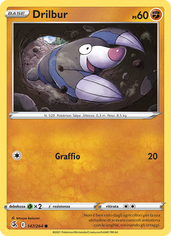 Drilbur 147/284 — Colpo Fusione (Italian Pokémon TCG card)