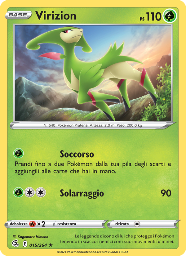 Virizion 015/284 — Colpo Fusione (Italian Pokémon TCG card)
