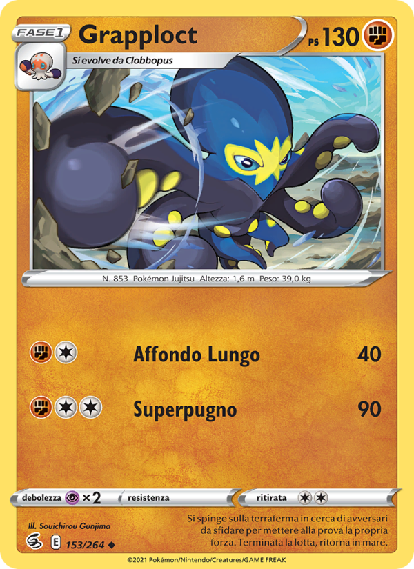 Grapploct 153/284 — Colpo Fusione (Italian Pokémon TCG card)
