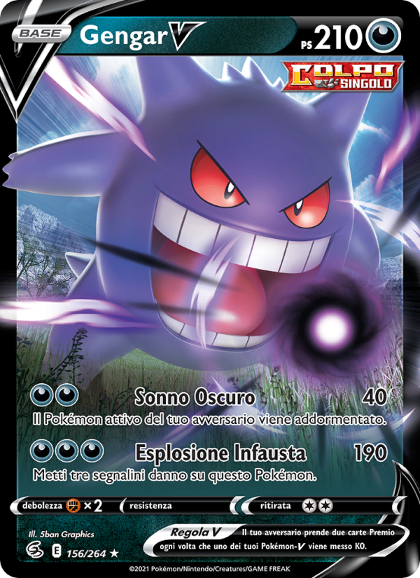 Gengar V 156/284 — Colpo Fusione (Italian Pokémon TCG card)