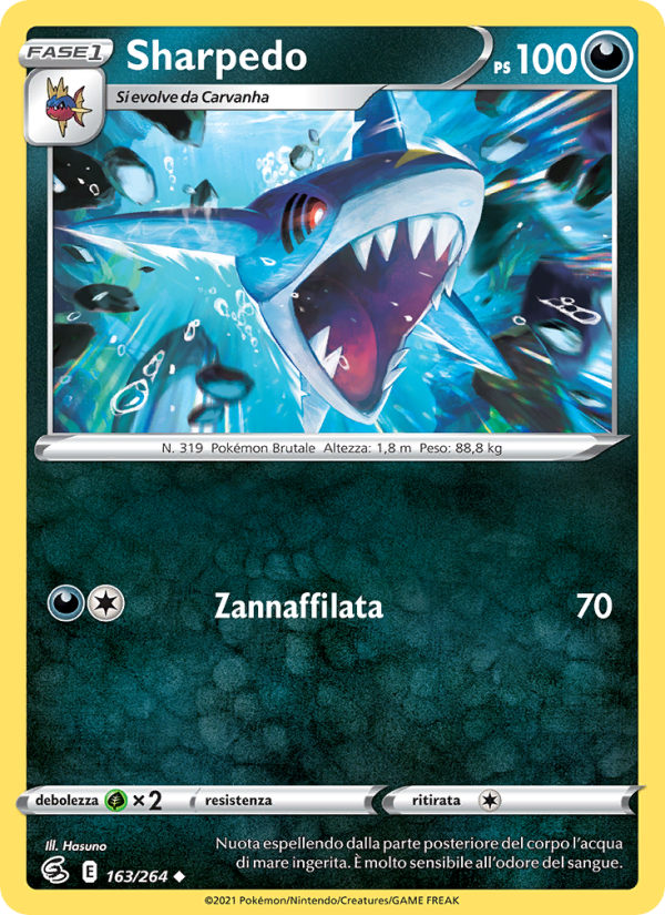 Sharpedo 163/284 — Colpo Fusione (Italian Pokémon TCG card)