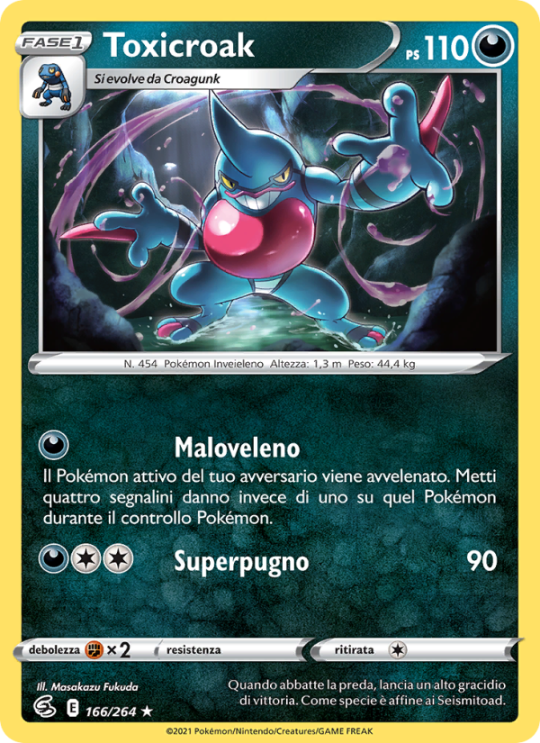 Toxicroak 166/284 — Colpo Fusione (Italian Pokémon TCG card)